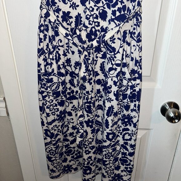Boden Vanessa Blue Tropical Retreat Sleeveless Jersey Spring Dress Size 10 L - Picture 4 of 8